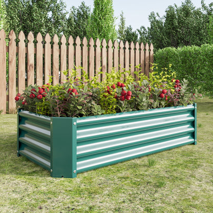 Metal Raised Garden Bed with Anti-Rust Coating - Green