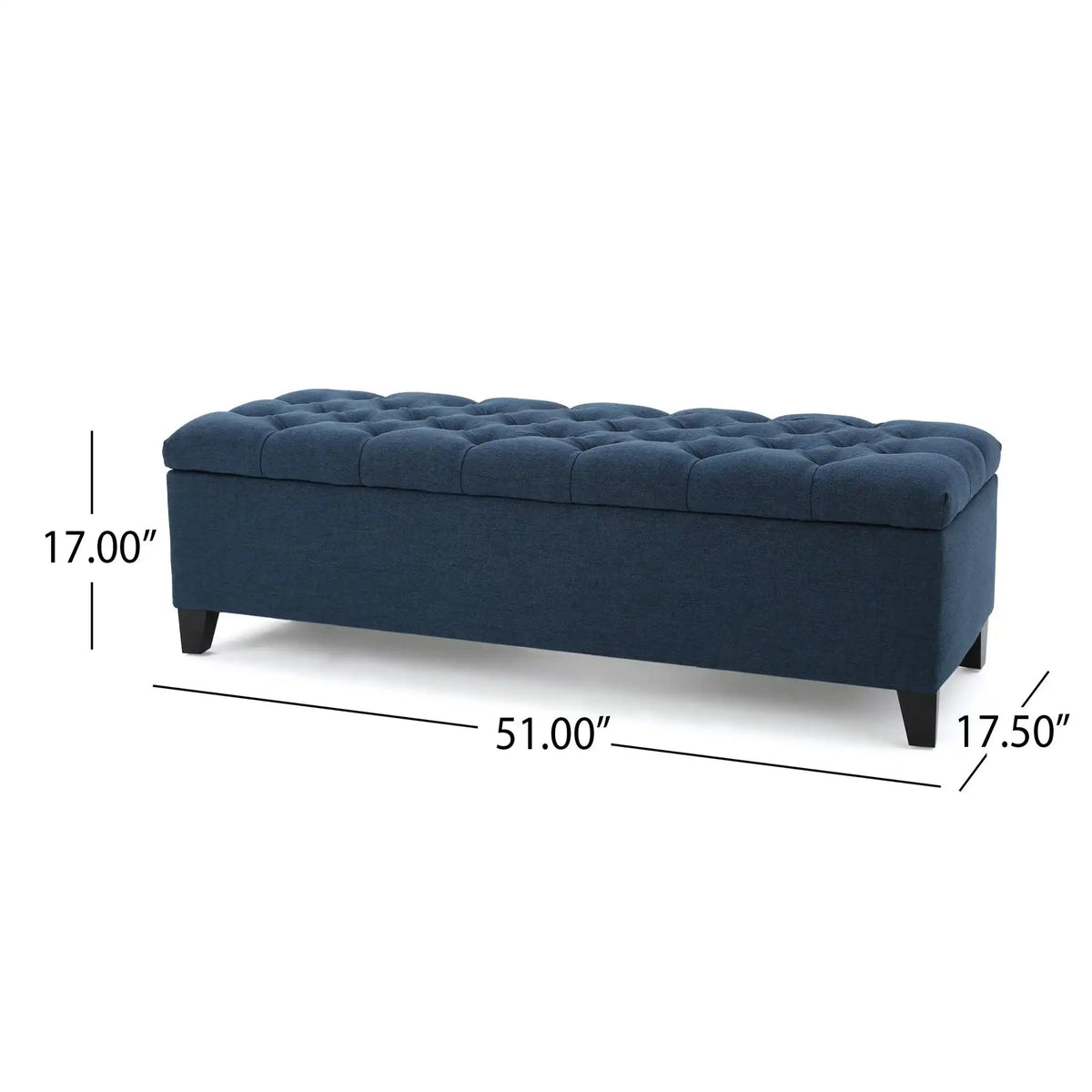Glouster Contemporary Storage Ottoman with Button Tufted Design - Fabric