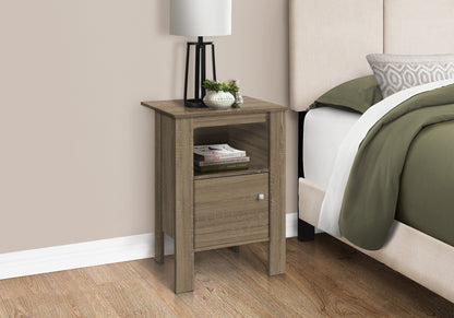 Wood Accent Nightstand with Storage - Transitional Style