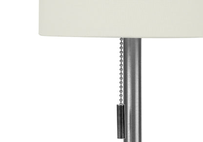 Contemporary Table Lamp Set with USB Port - Nickel