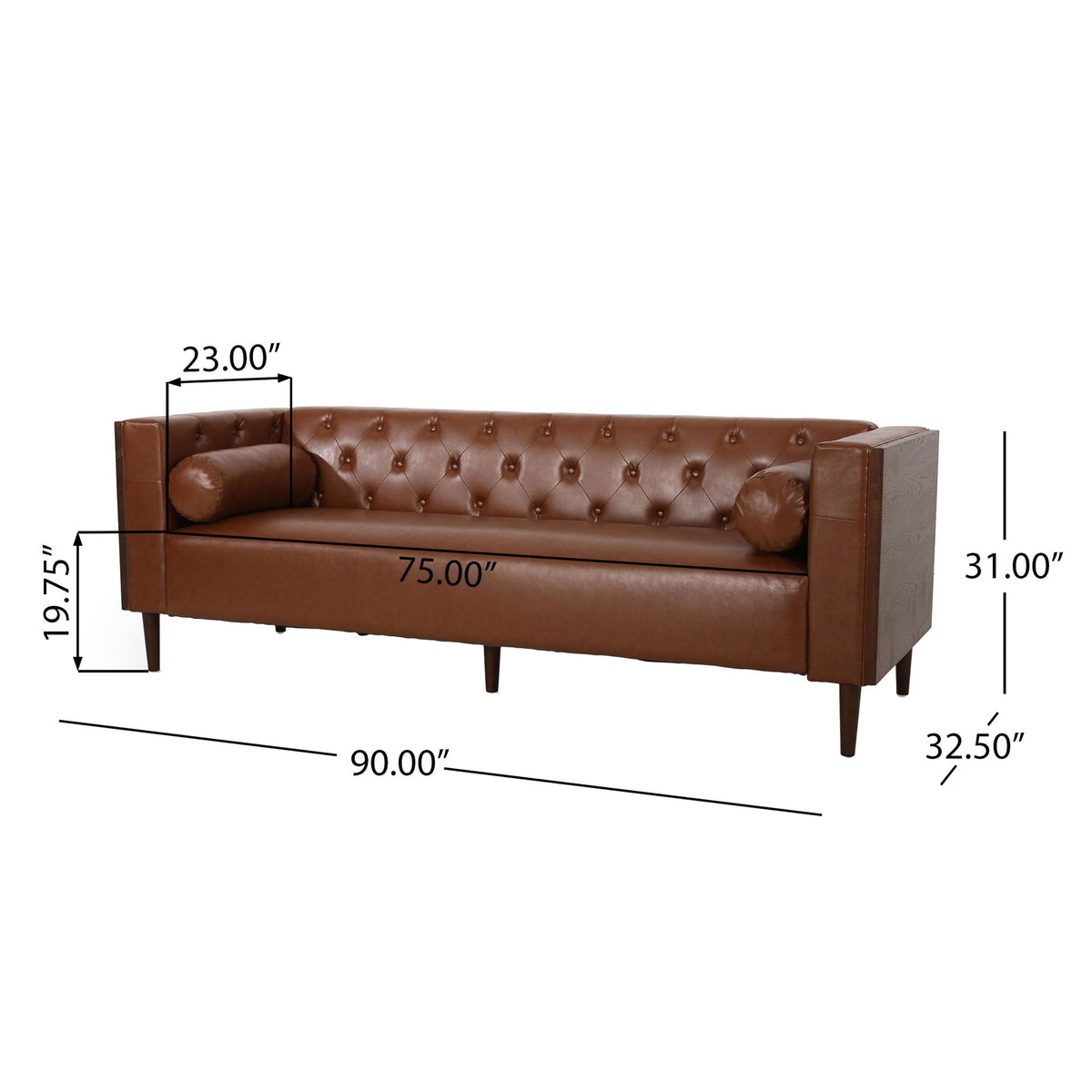 Contemporary 3 Seater Sofa with Tufted Design - Available in Multiple Colors