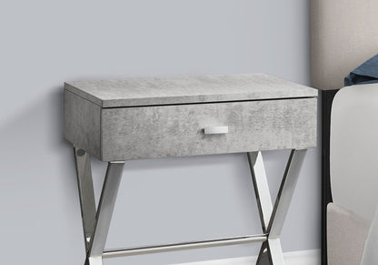 Accent Side X Table with Storage Drawer – Wood & Metal Modern Table