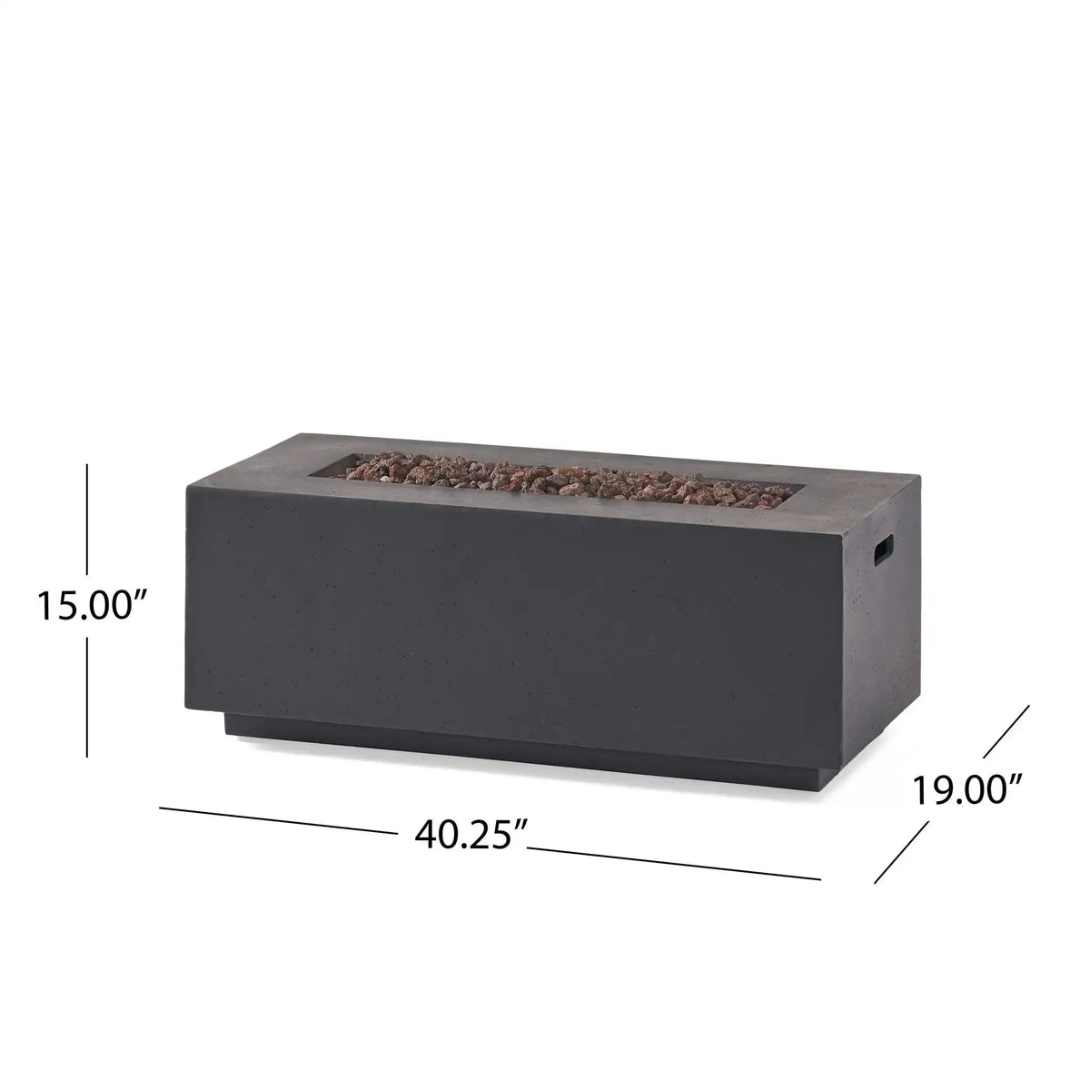 40,000 Btu Propane Fire Pit with Sleek Rectangular Design - Gray or Dark Gray
