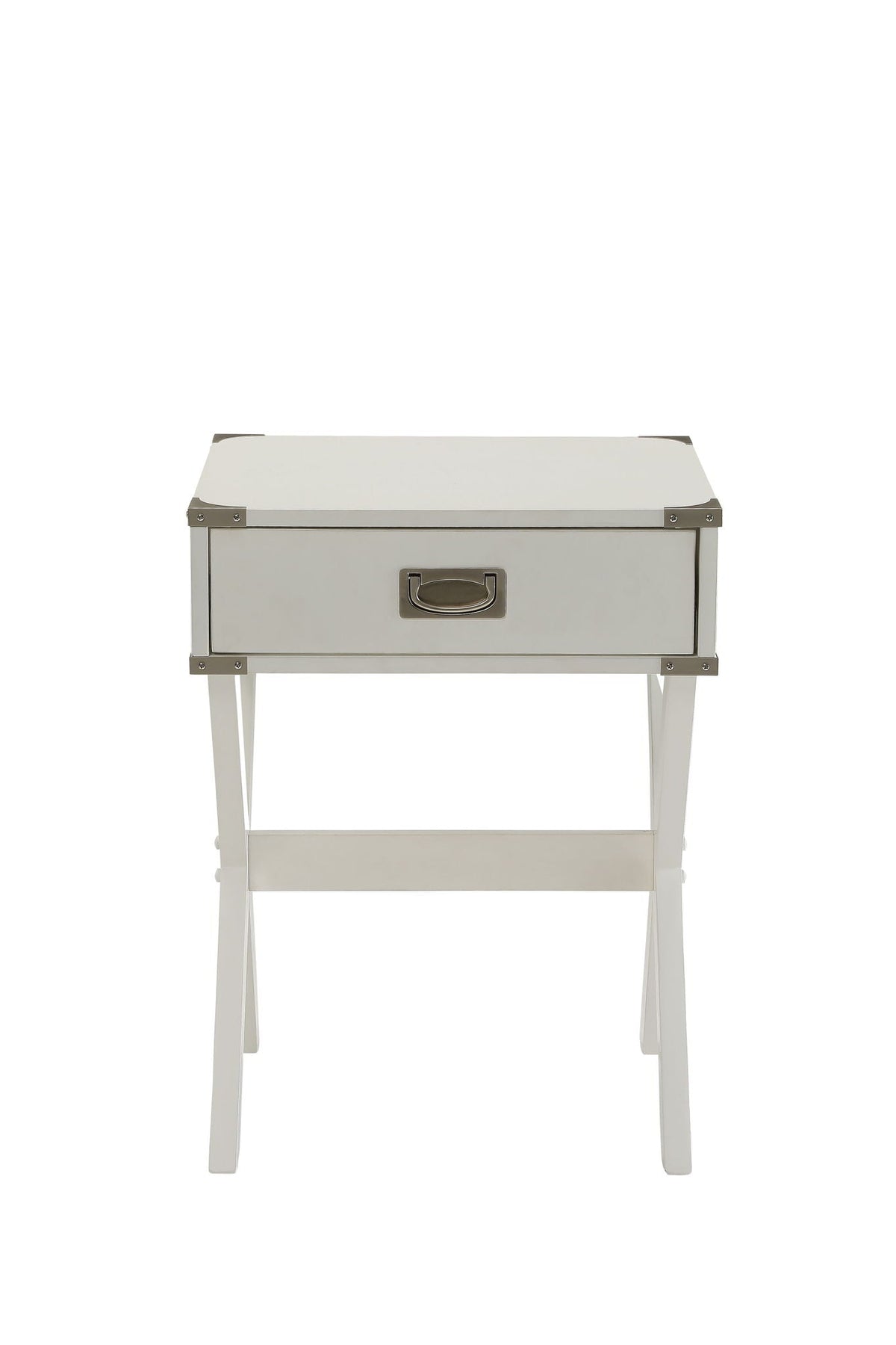 Modern Wood Accent Nightstand with Drawer - White, Black, Red