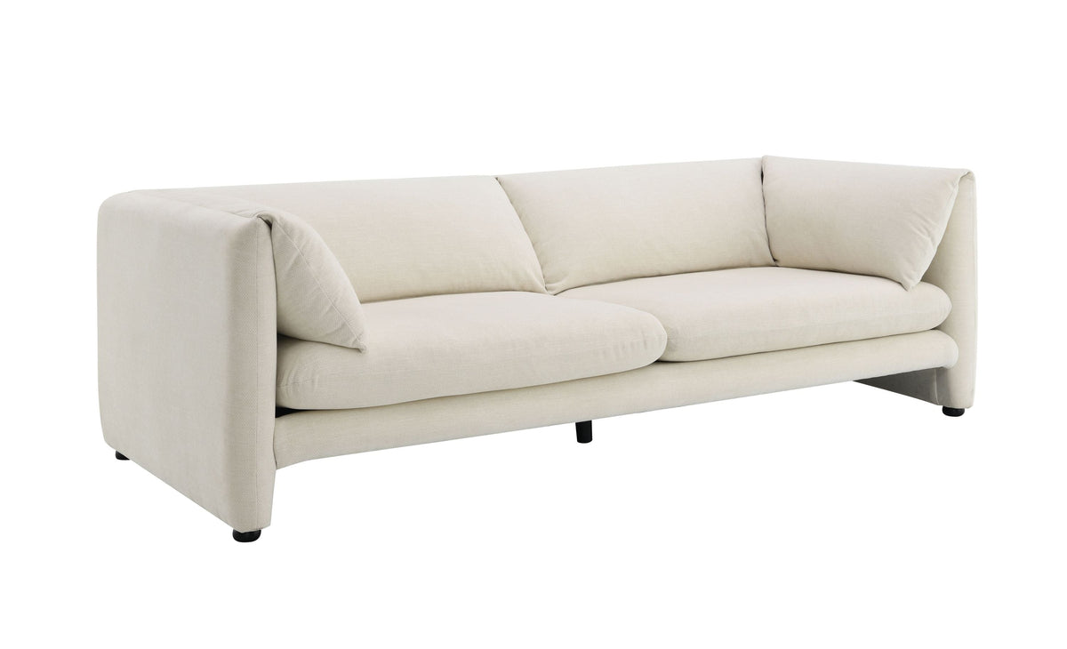 Jaeda Beige Boucle Sofa with Plush Foam Cushions - Beige