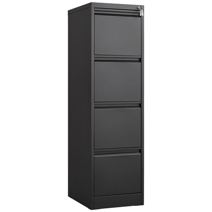 Durable Metal 3 Drawer File Cabinet with Lock – Black or White