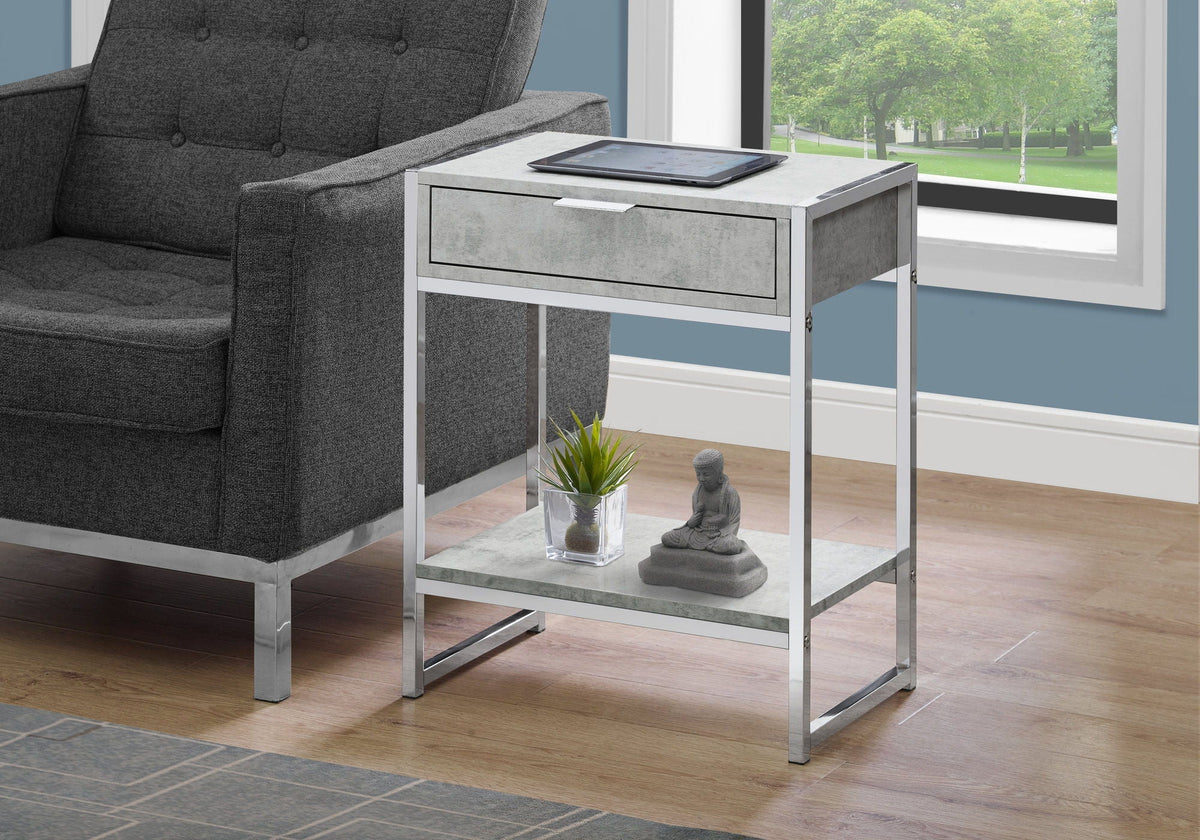Accent Side Table with Storage Drawer and Spacious Tabletop - Multiple Colors