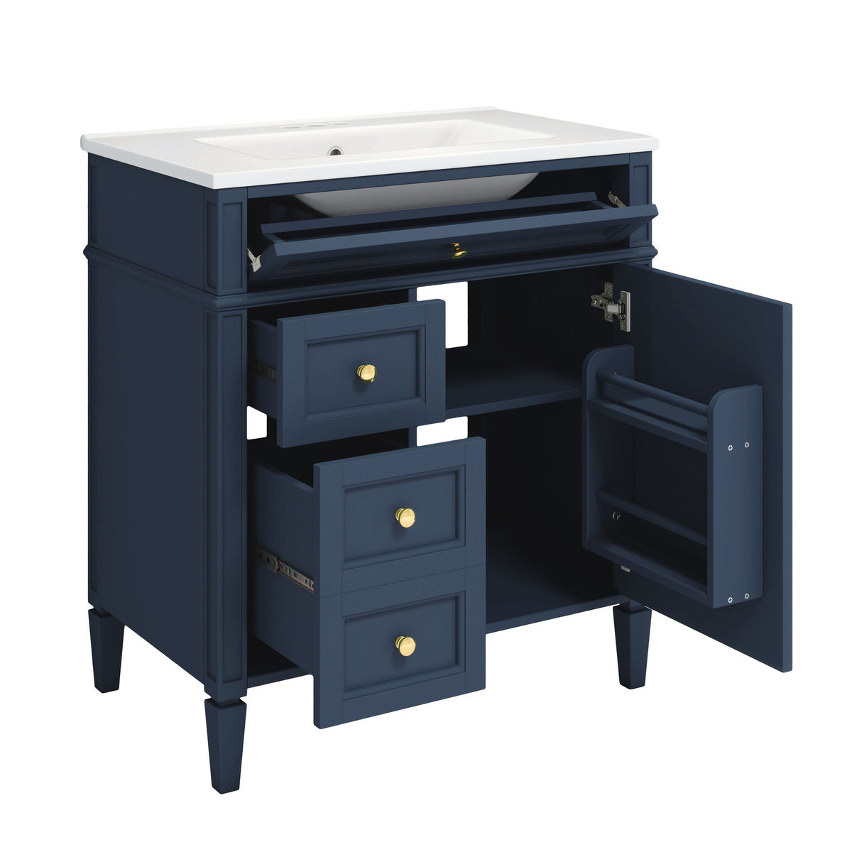 Bathroom Vanity with Medicine Cabinet and Storage - Multiple Colors