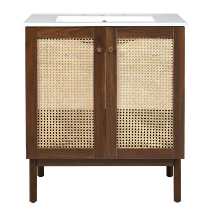 Bathroom Vanity Cabinet with Soft-Close Doors - Dark Brown or Light Brown