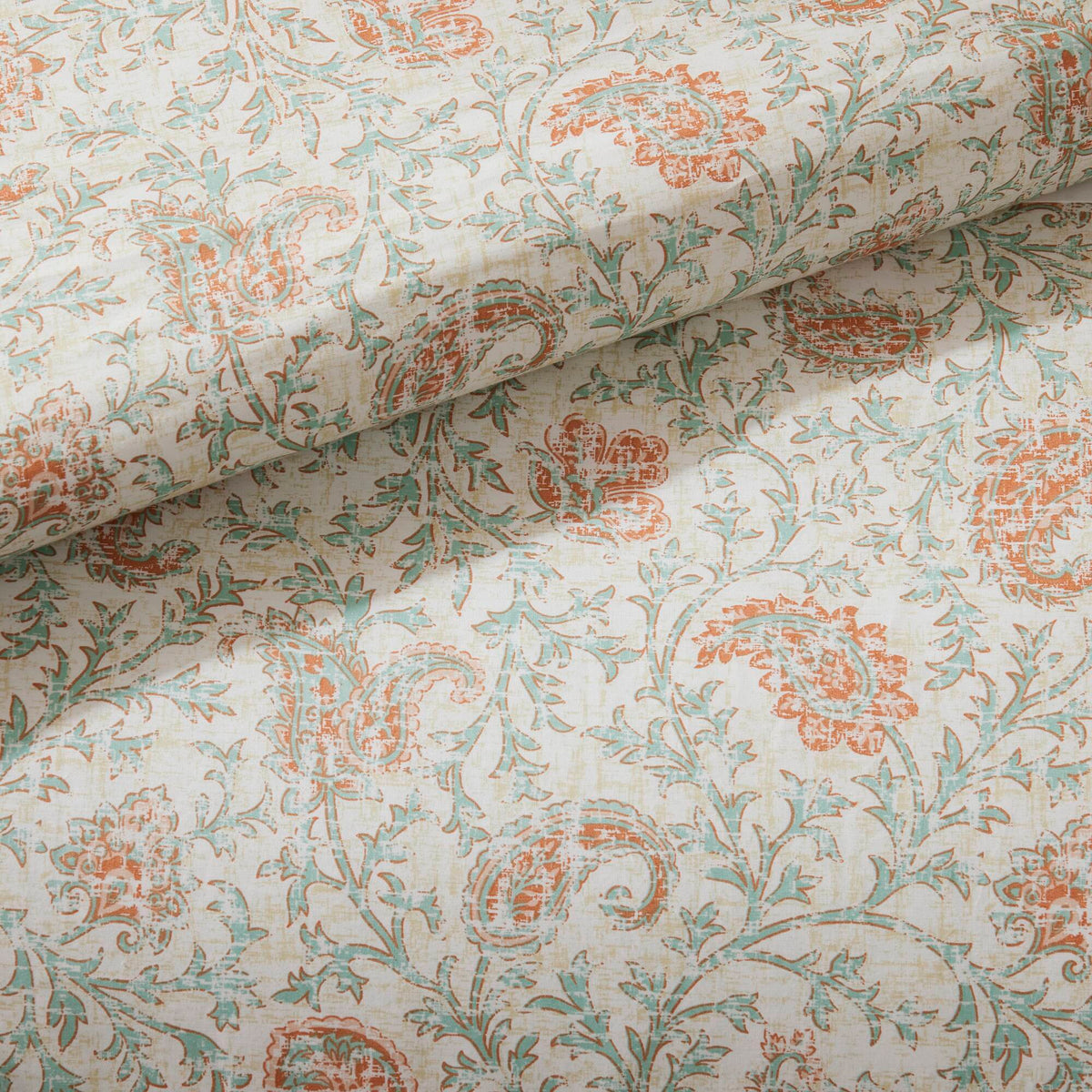 Coral Cotton Percale Comforter Set with Pintucking and Lace Taping - Queen