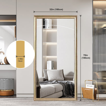 Gold Full Length Floor Mirror with PS Frame - 70" x 32"