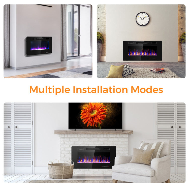 36" Slim Wall Mount Fireplace