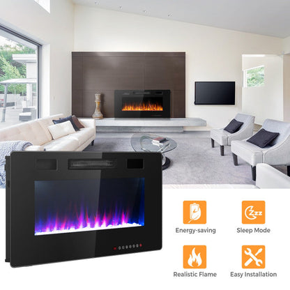 36" Slim Wall Mount Fireplace