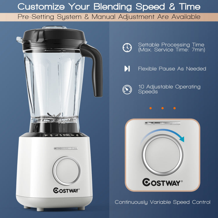 1500W Countertop Blender with 10 Speeds & 6 Preset Programs