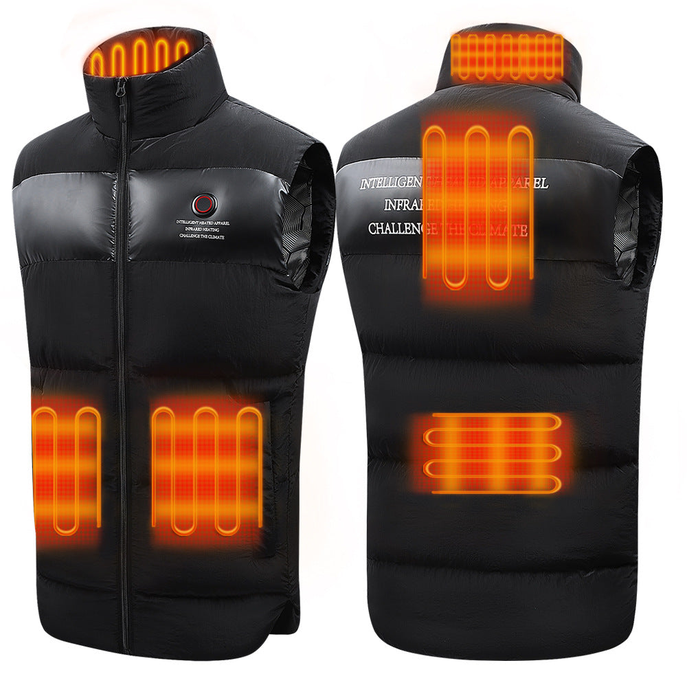Heating vest charging intelligent heating vest cotton jacket thickened warm jacket for men