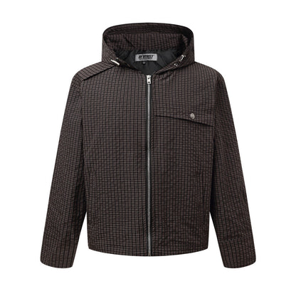 Small plaid hooded sweatshirt
