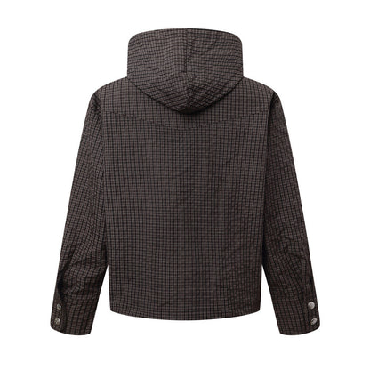 Small plaid hooded sweatshirt