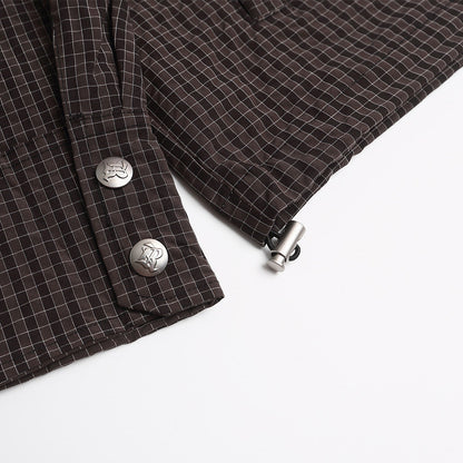 Small plaid hooded sweatshirt