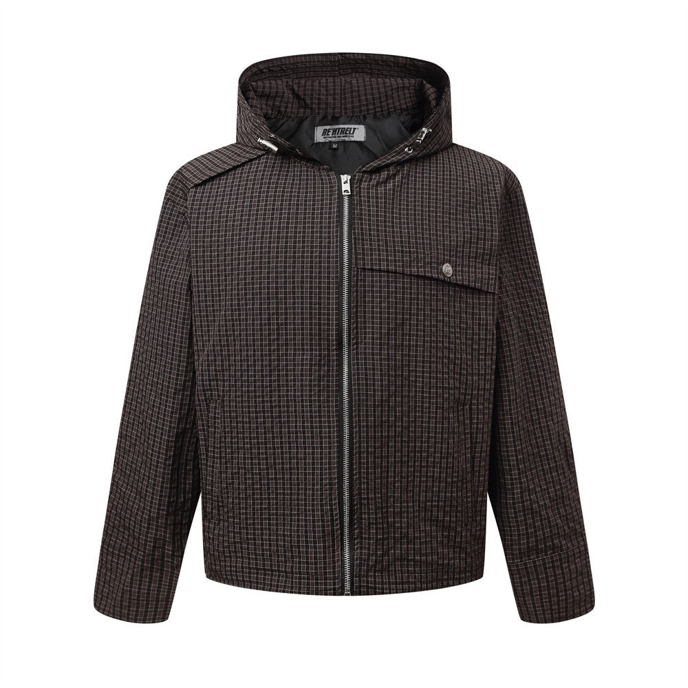 Small plaid hooded sweatshirt