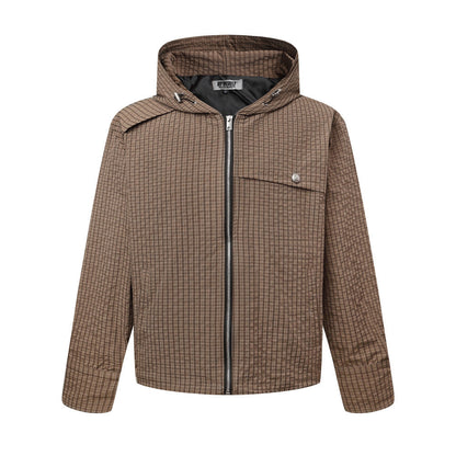 Small plaid hooded sweatshirt
