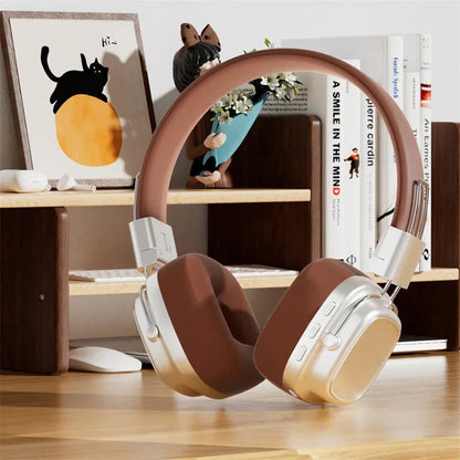 Retro On-Ear Wireless Headset Bluetooth Talking Headset Surround Sound Headset Bluetooth 5.3 DR02