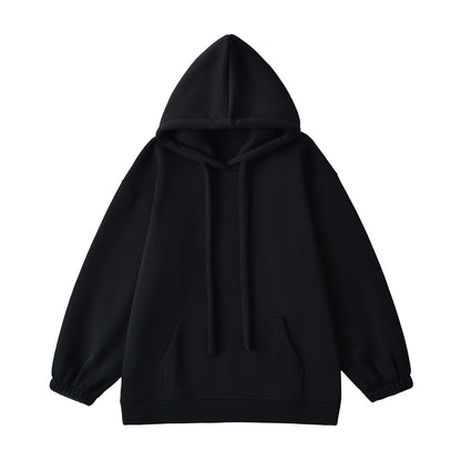 Loose drawstring hooded sweatshirt