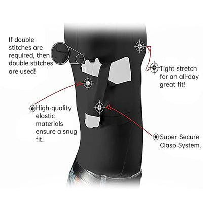 Men's Concealed Carry Holster Shirt - Short Sleeve Tactical Tee with Side Pistol Pockets, EDC Base Layer