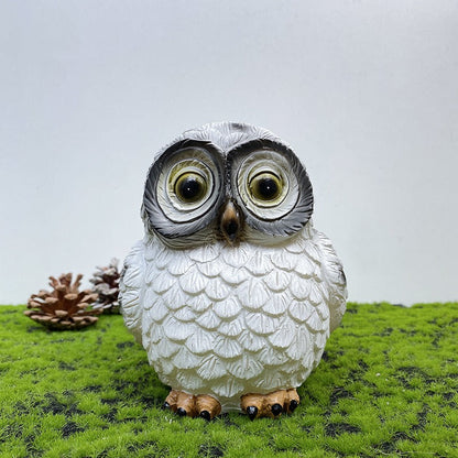 Statue decoration owl resin solar decoration