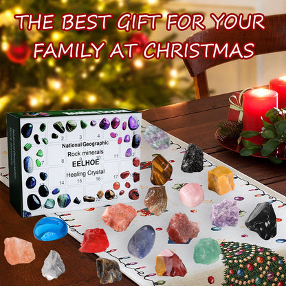 24 Grid Ore Blind Box, Green Christmas Surprise Guess Small Gift Blind Box