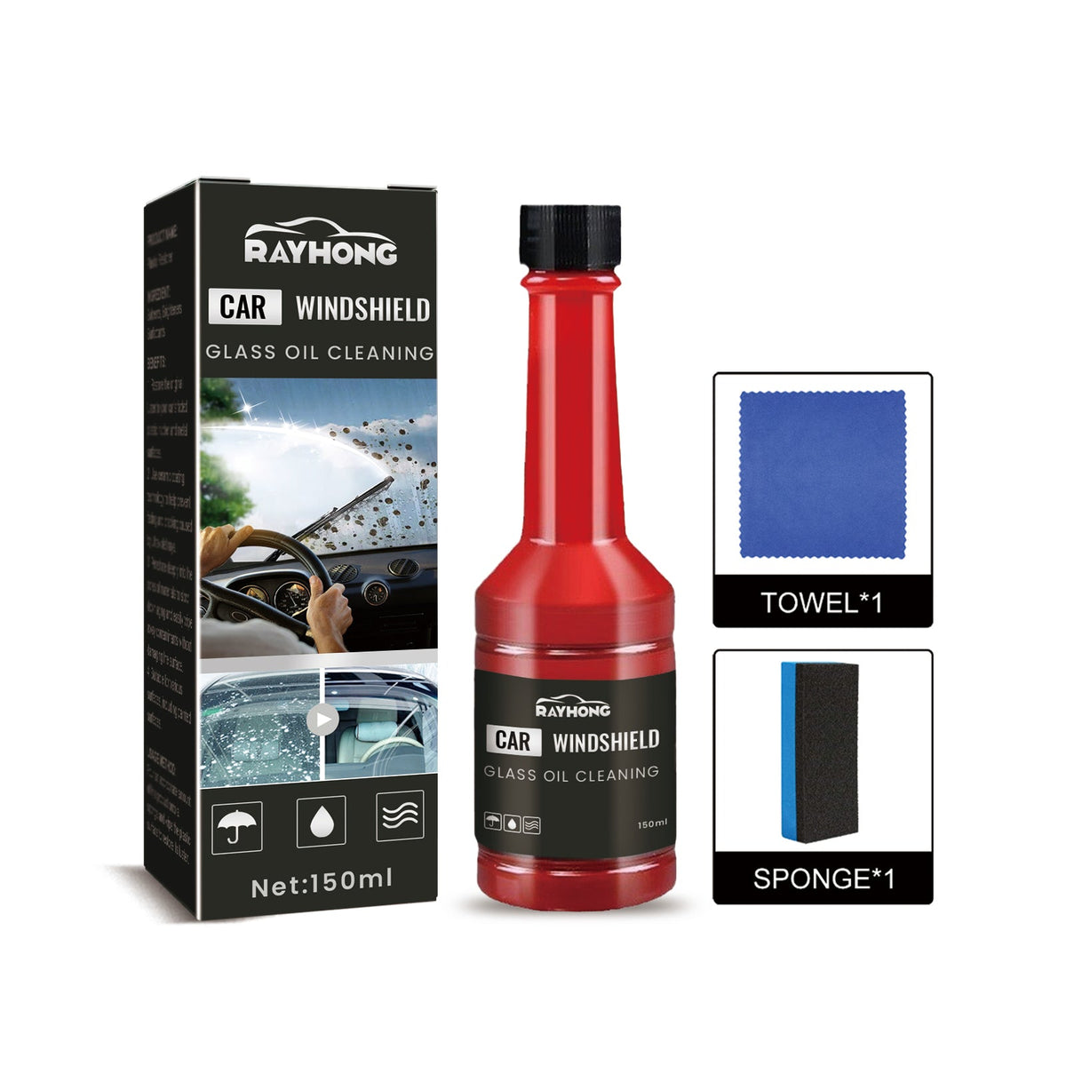 Car Windshield Cleaner, Car Windshield Cleaning Stains Rainproof And Fogging Cleaner