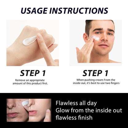 EELHOE Men's Light Cream, Refreshing Non-Greasy Concealer Blot BrighTening Skin Tone Invisible Pore Lazy Cream