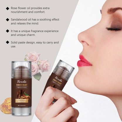Roxelis Sandalwood Solid Balm Natural Light Fragrance Refreshing Lasting Daily Date Charming Charm Portable Solid Balm