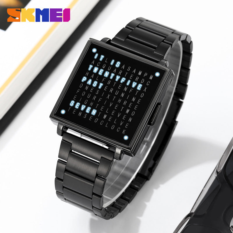 LED steel strip electronic leisure waterproof watch