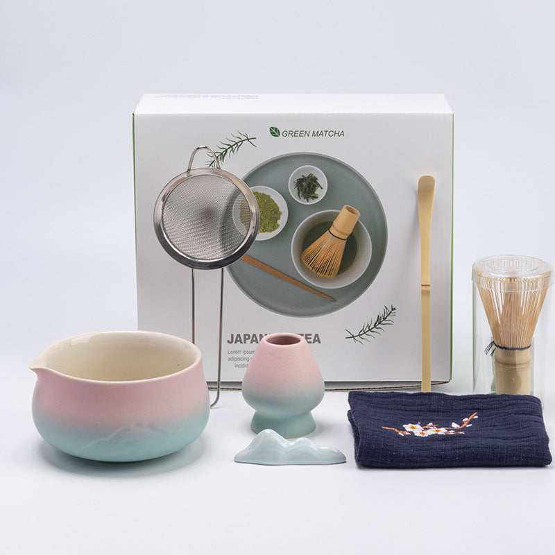 Premium 8-piece Matcha Set: Ceramic Chawan, whisky gift box, Matcha tools – for tea lovers