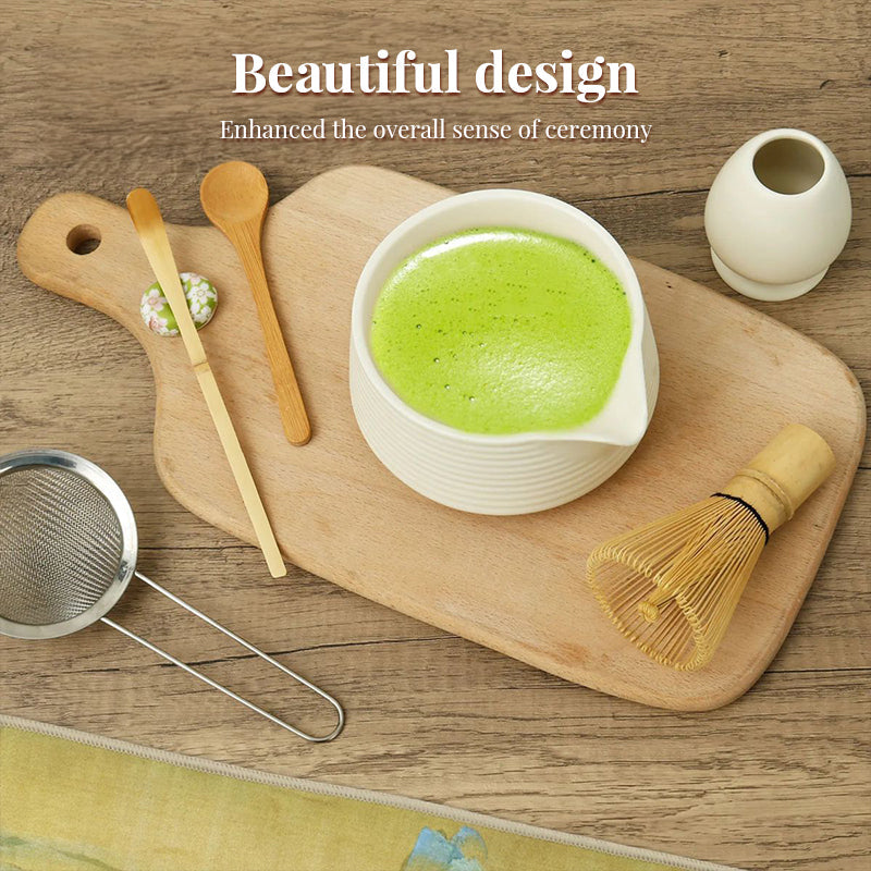 Premium 8-piece Matcha Set: Ceramic Chawan, whisky gift box, Matcha tools – for tea lovers