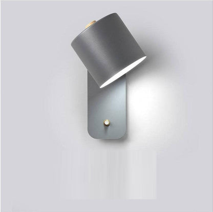 Nordic bedroom bedside lamp wall lamp study dining room corridor with switch wall lamp macaron LED minimalist wall lamp