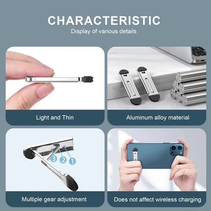 Laptop and tablet support suspended elevated ultra-thin folding lifting and cooling bracket