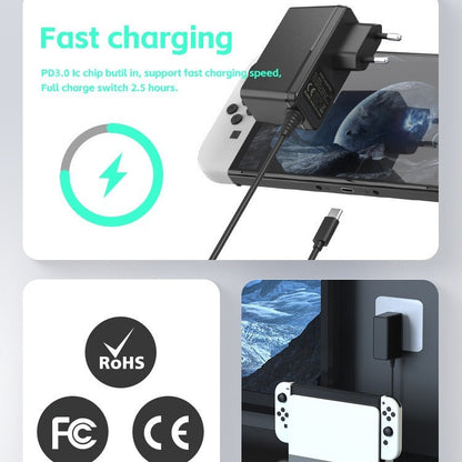 Suitable for Switch Charger NS Intelligent Fast Charging Switch Lite Game Console Fast Charging Plug