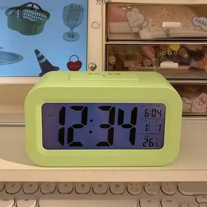Mini Digital Alarm Clock: LED Backlight, Calendar, Snooze, Data Display