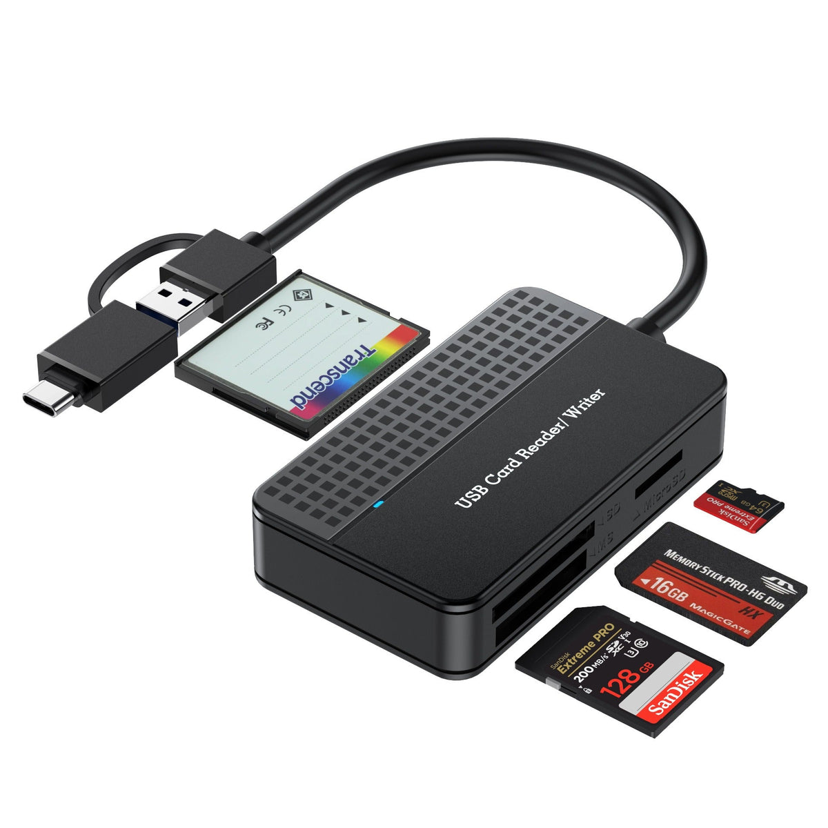 USB 3.0 Four in One USB 3.1 CF SD TF MS Memory Card/DSLR Camera Card Reader Type-c