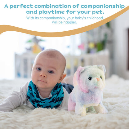 Realistic Electronic Cat Toy with Walking & Barking Actions to Keep Your Pet Active and Entertained.