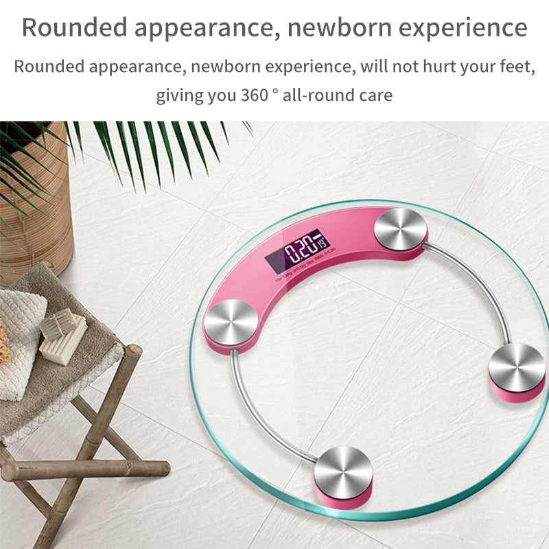 28cm Household Transparent Round Scale Intelligent Electronic Scale Precision Body Scale