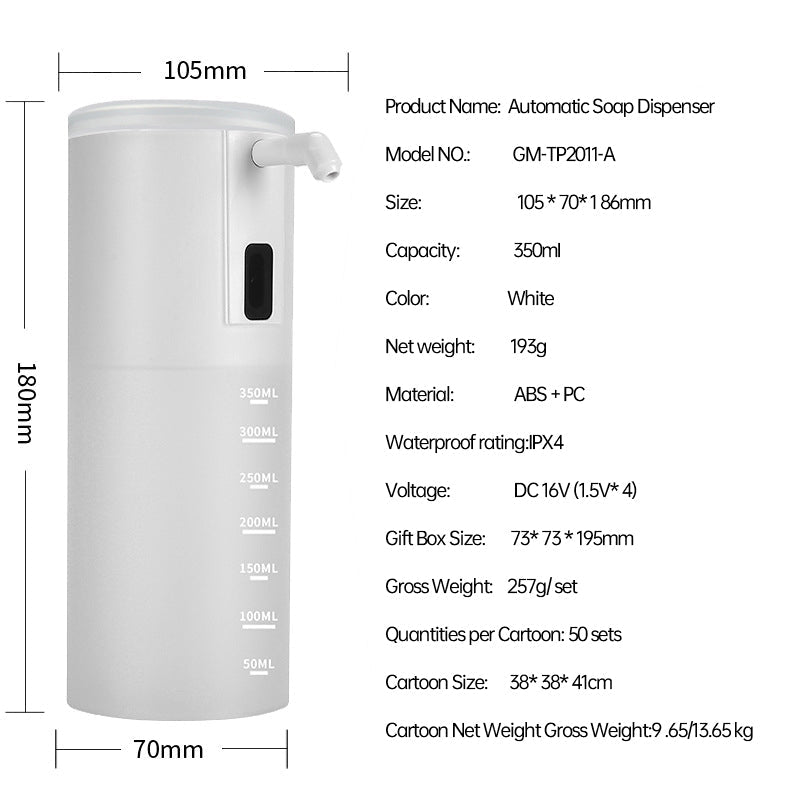 Fully Automatic Induction Foam Hand Washing Machine Portable Bubble Infrared Smart Soap Dispenser