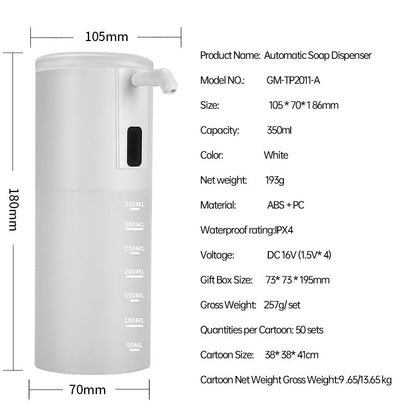 Fully Automatic Induction Foam Hand Washing Machine Portable Bubble Infrared Smart Soap Dispenser