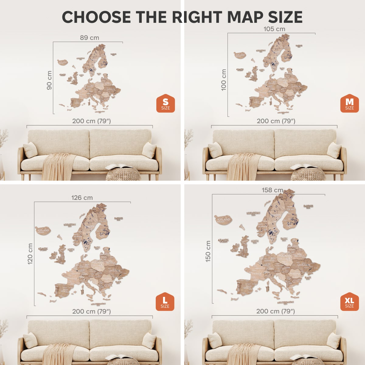 3D Europe Wooden Map Terra