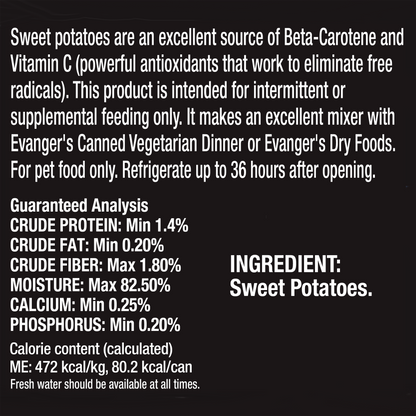 Evanger's Complements Grain Free All Life Stages Sweet Potato Wet Dog & Cat Can (12.5oz)