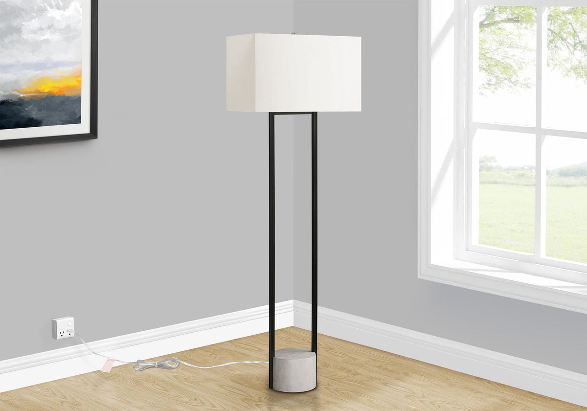Contemporary Floor Lamp with Dimmable Function - Black / Beige