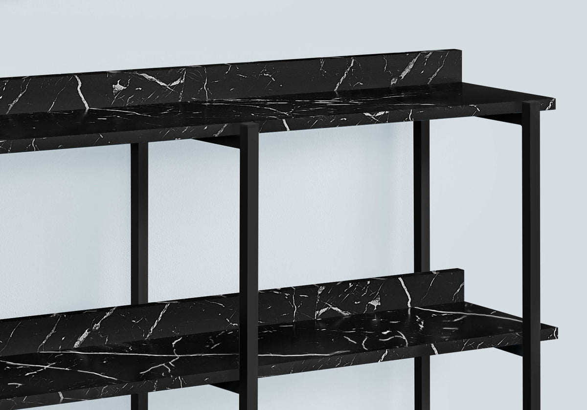 Accent Console Table for Entryway with Symmetrical Shelves - Black or Light Brown