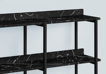 Accent Console Table for Entryway with Symmetrical Shelves - Black or Light Brown