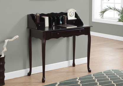 Dark Brown Wood Computer Desk with Storage Drawers - Home Office